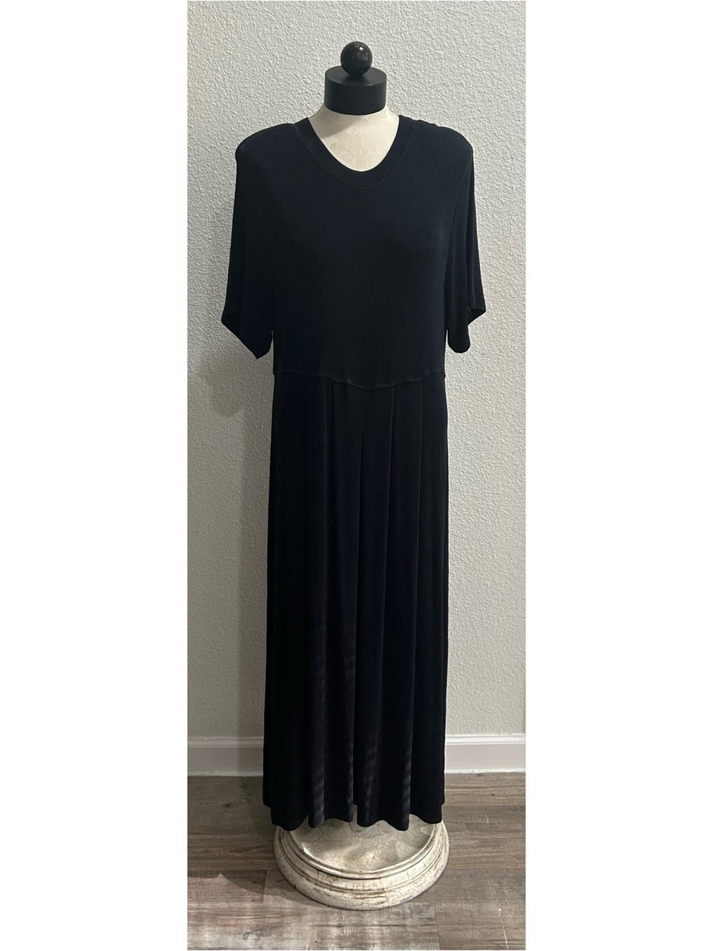 Vintage Designs Lane Bryant Maxi Dress Size 14 / 16 Navy Black Short Sleeve Knit